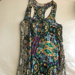 Pattern Sequin Embellished “razor back” Dress